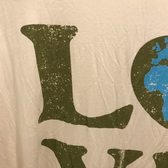 NWT Sunday Stevens Love Earth Tee Medium Ivory green blue bamboo sustainable - Picture 4 of 9